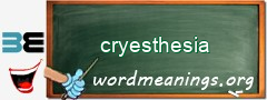 WordMeaning blackboard for cryesthesia